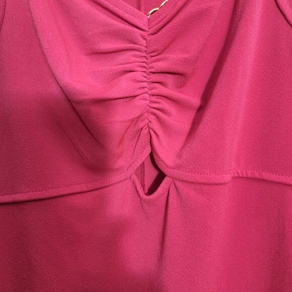 Bold Elements Womens Cut To Curve Blouse Barbie Pink Glam Rock Party Medium - Picture 6 of 10